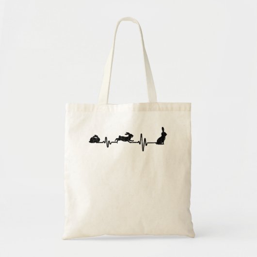 Rabbit Heartbeat Funny Graphic Bunny Premium Tote Bag (Voorkant)