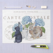 Rabbit Hydrangea Flower Carte Postale Decoupage Tissuepapier (Craft)