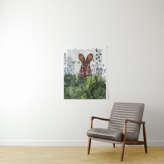 Rabbit in a Cabbage Patch Wandkleed (In situ)