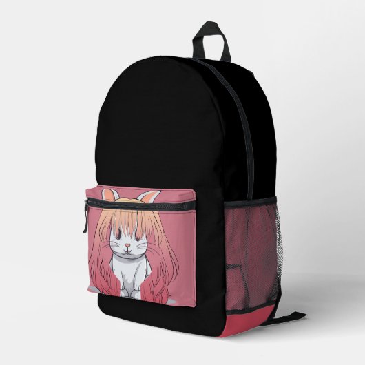 Rabbit in a Wig Bedrukte Rugzak (Achterkant Hoek Rechts)