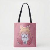 Rabbit in a Wig Tote Draagtas (Voorkant)