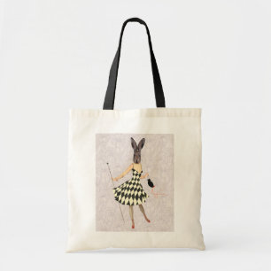 Rabbit in Black White Dress 2 Tote Bag