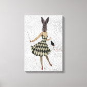Rabbit in Black White Dress Canvas Afdruk (Voorkant)