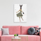 Rabbit in Black White Dress Canvas Afdruk (Insitu (Woonkamer))