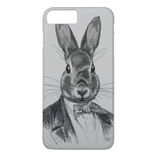 Rabbit in Suit Portret iPhone 8 Plus / 7 Plus Hoesje