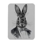 Rabbit in Suit Portret Magneet (Verticaal)