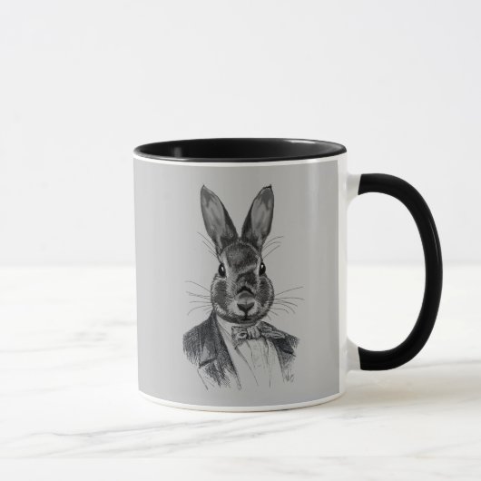 Rabbit in Suit Portret Mok (Rechts)