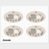 Rabbit Kiss Ovale Sticker (Vel)