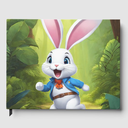 Rabbit Logo Black Guest Book Gastenboek (Voorkant)