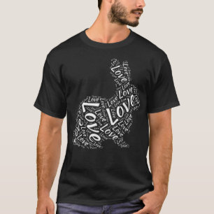 Rabbit Love Word Cloud Art Silhouette Gift Idee Pe T-shirt