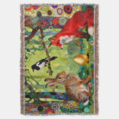 Rabbit, Magpie, Fox and “The Forest’s Secret” Deken (Voorkant Verticaal)