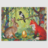 Rabbit, Magpie, Fox and “The Forest’s Secret” Tissuepapier (Voorkant)