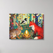 Rabbit, Magpie, Fox and “The Golden Goose Egg” Canvas Afdruk (Voorkant)