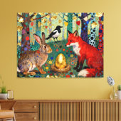 Rabbit, Magpie, Fox and “The Golden Goose Egg” Canvas Afdruk (Insitu (Woonkamer))