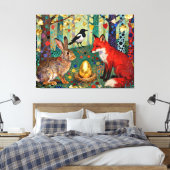 Rabbit, Magpie, Fox and “The Golden Goose Egg” Canvas Afdruk (Insitu (Slaapkamer))
