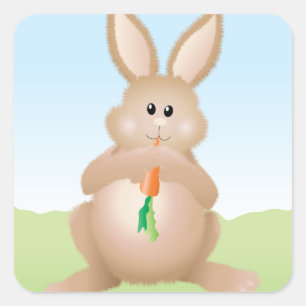 Rabbit Manger Des Stickers Carottes