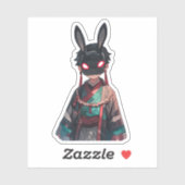 Rabbit Mask Kimono Sticker – Dark Kawaii (Feuille)