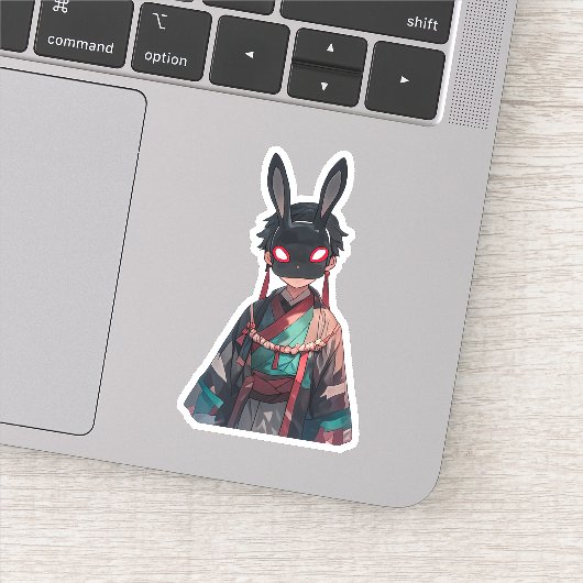 Rabbit Mask Kimono Sticker – Dark Kawaii (Détail)