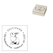 Rabbit Modern Script Family Return-adres Rubberstempel (Gestempeld)