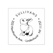 Rabbit Modern Script Family Return-adres Rubberstempel (Afrduk)