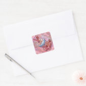 Rabbit named Ladybug Vierkante Sticker (Envelop)