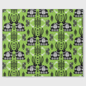 Rabbit Nordic Scandinavian Folk Art Cadeaupapier (Vlak)