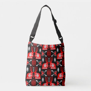 Rabbit Nordic Scandinavian Folk Art Crossbody Tas