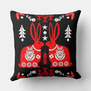 Rabbit Nordic Scandinavian Folk Art Kussen