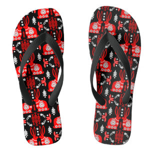Rabbit Nordic Scandinavian Folk Art Teenslippers