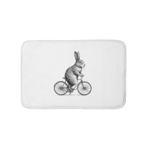 Rabbit On A Bike Bunny Fietsen Fietsen Fietsen Man Badmat