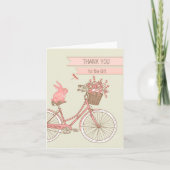 Rabbit on Bicycle Bedankt voor Cadeaubon Kaart (Voorkant)