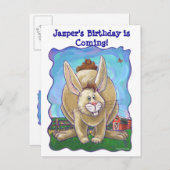 Rabbit Party Center Aankondigingskaart (Voorkant / Achterkant)