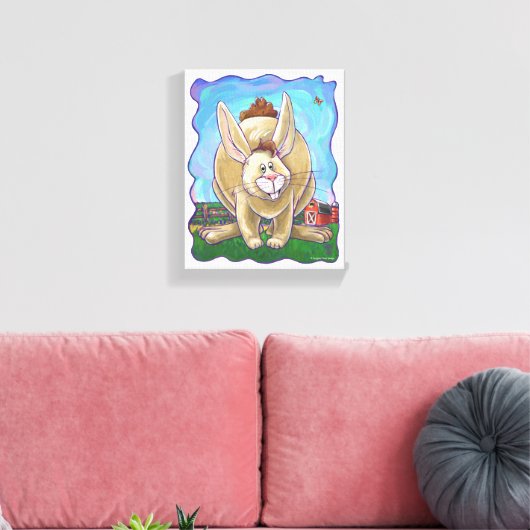 Rabbit Party Center Canvas Afdruk (Insitu (Woonkamer))