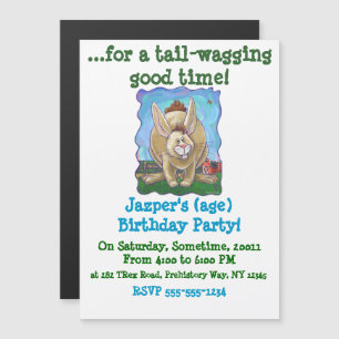 Rabbit Party Center Magnetische Uitnodiging