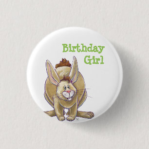 Rabbit Party Center Ronde Button 3,2 Cm