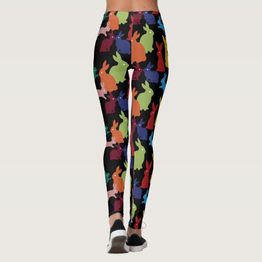 Rabbit Pattern Matching Black Leggings (Achterkant)