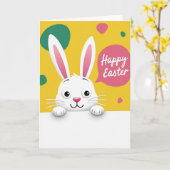 Rabbit Peek Easter Shapes Card Kaart (Gele Bloem)