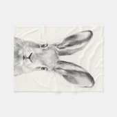 Rabbit Pencil Tekening Fleece Deken (Voorkant (Horizontaal))