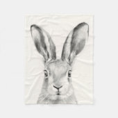Rabbit Pencil Tekening Fleece Deken (Voorkant)