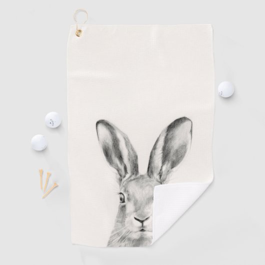 Rabbit Pencil Tekening Golfhanddoek (Insitu)