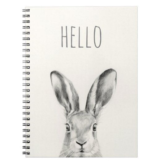 Rabbit Pencil Tekening Notitieboek (Voorkant)
