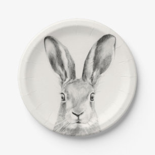 Rabbit Pencil Tekening Papieren Bordje