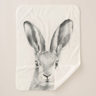 Rabbit Pencil Tekening Sherpa Deken
