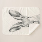 Rabbit Pencil Tekening Sherpa Deken (Voorkant (horizontaal))