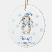 Rabbit Personalized Baby's First Christmas Keramisch Ornament (Links)