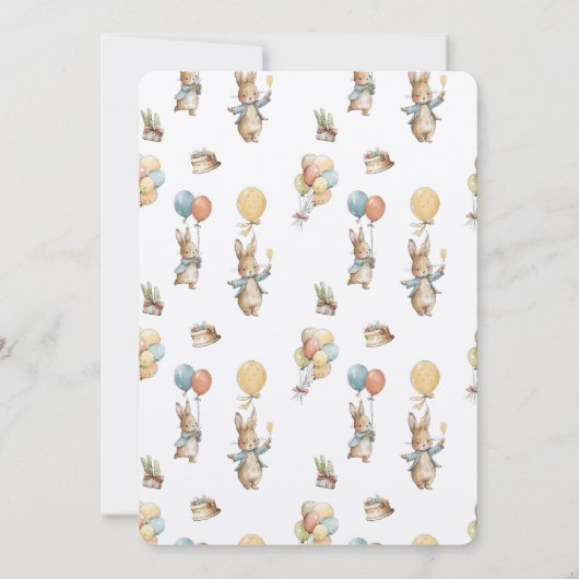 Rabbit Peter Anniversaire Fête Invitation (Dos)