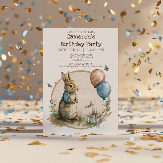 Rabbit Peter Anniversaire Fête Invitation