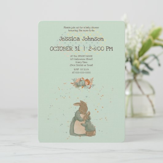 Rabbit Peter Baby shower Uitnodiging (Staand voorkant)