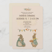 Rabbit Peter Baby shower Uitnodiging (Voorkant / Achterkant)