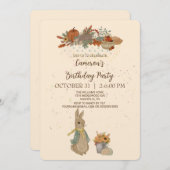 Rabbit Peter Birthday Party Invitation Kaart (Voorkant / Achterkant)